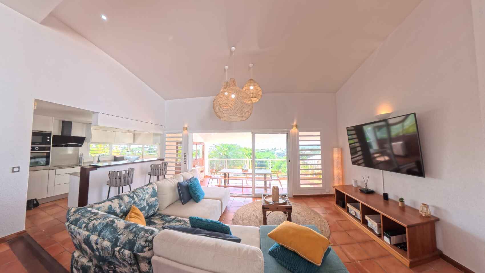 Espace de vie intérieur de la Villa Maravistah